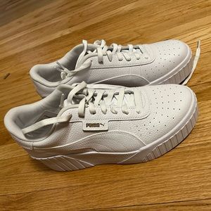 NWT, no box - Puma Cali Wedge Sneakers (white platform sneakers)